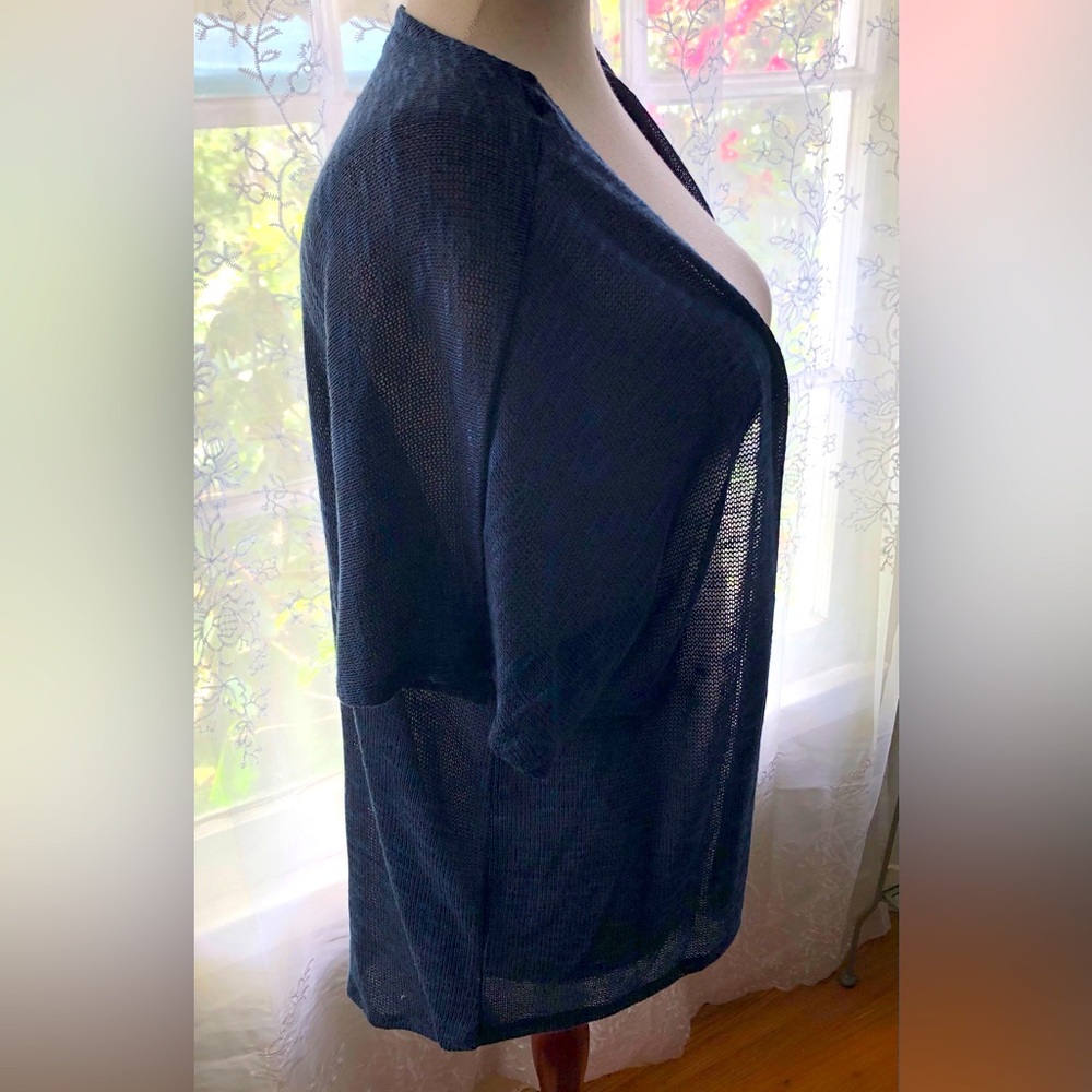 Mudd Navy Open-Front Women's Sweater Cardigan - Picture 3 of 10